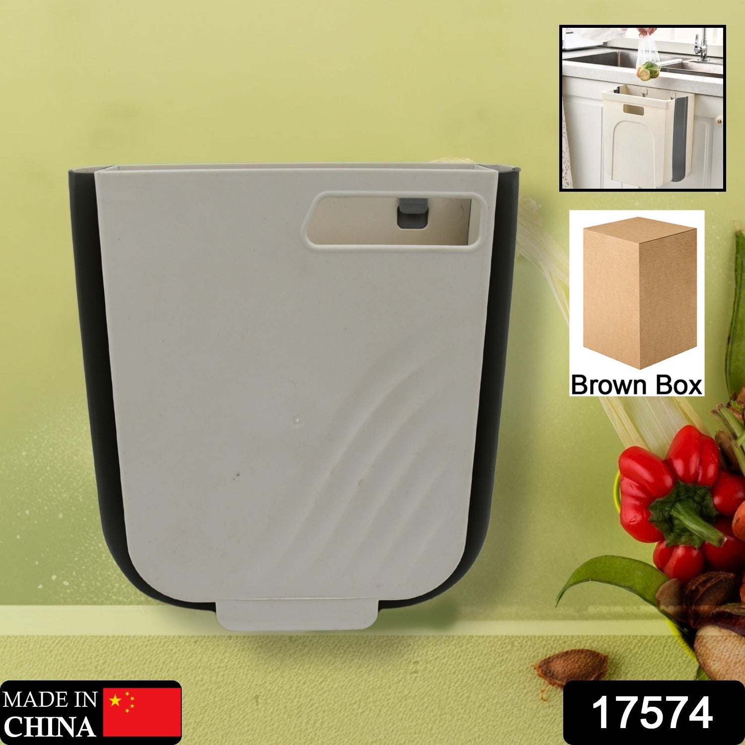Hanging Trash Can for Kitchen Cabinet Door, Small Collapsible Foldable Waste Bins, Hanging Trash Holder for Bathroom Bedroom Office Car, Portable Hanging Trash Can for Kitchen Cabinet Door, Small Collapsible Foldable Waste Bins, Hanging Trash Holder for Bathroom Bedroom Office Car, Portable
